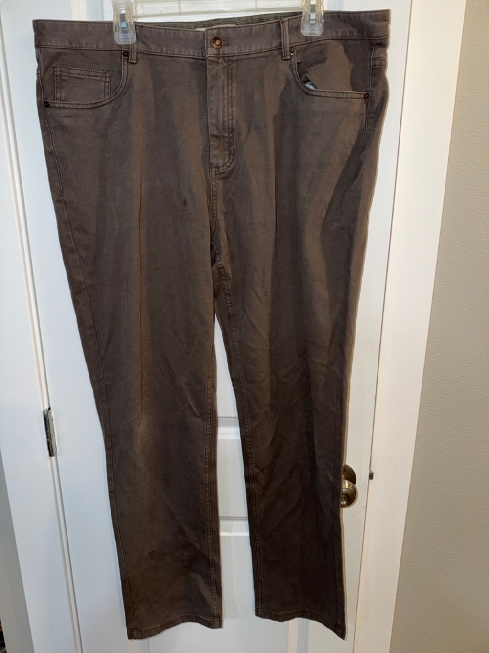 Unique and Rare Calderoni  Brown Straight-Leg Chinos